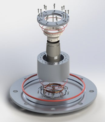Exploded view of burner
