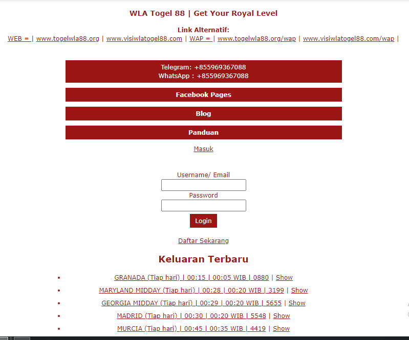 Togel Georgia Midday
, Wlatogel Bandar Togel Online Terbaik Dan Terbesar Pendaftaran Wlatogel88 Wap Wlatogel88 Daftar