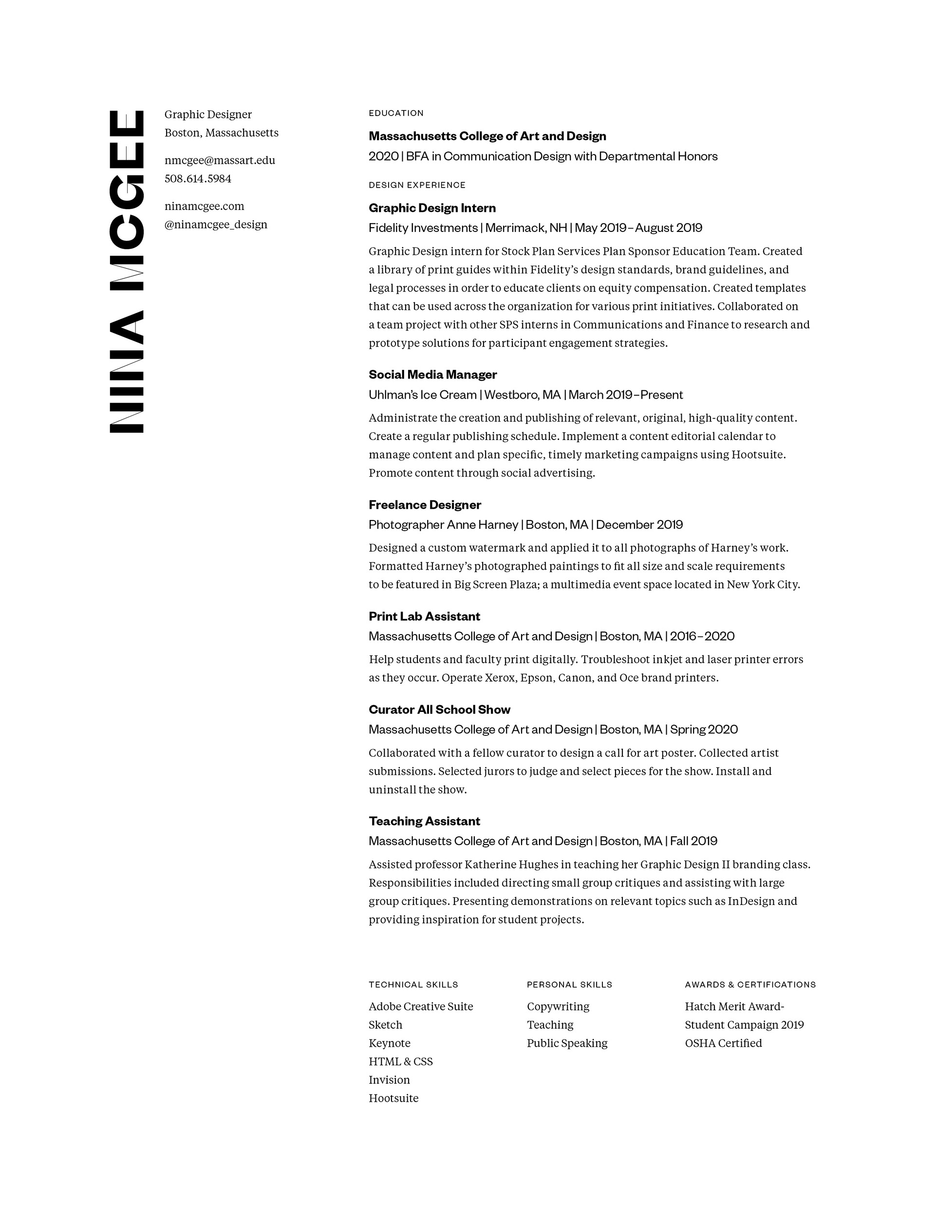 Nina Mcgee Resume