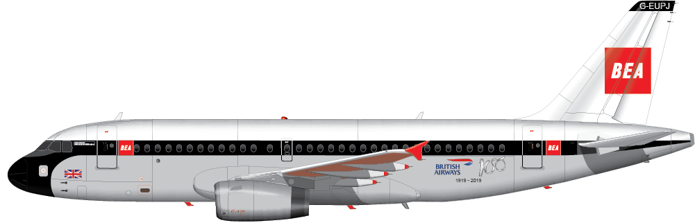 Glyn Chadwick - Airbus A319-121 British Airways BEA livery