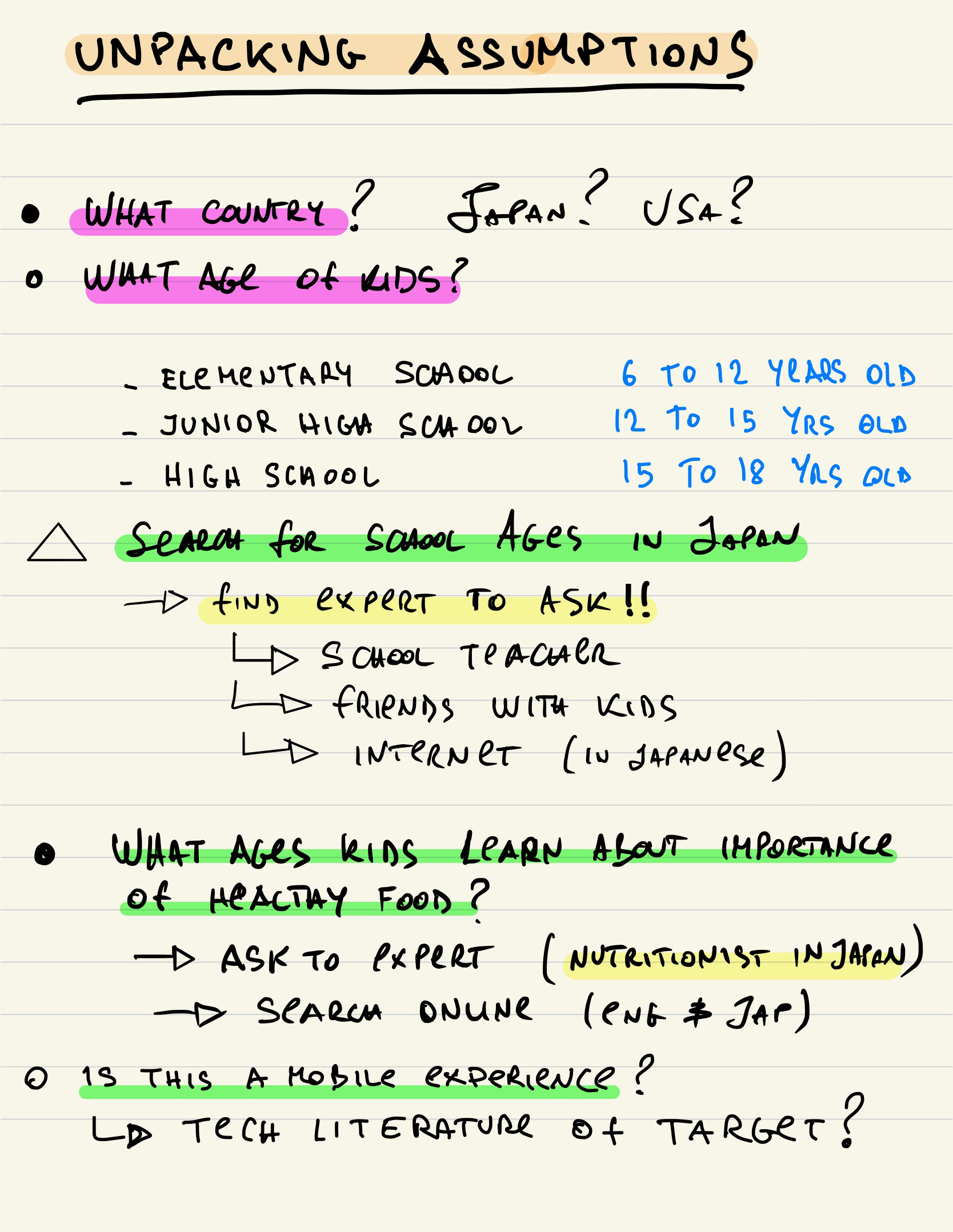 unpacking assumptions