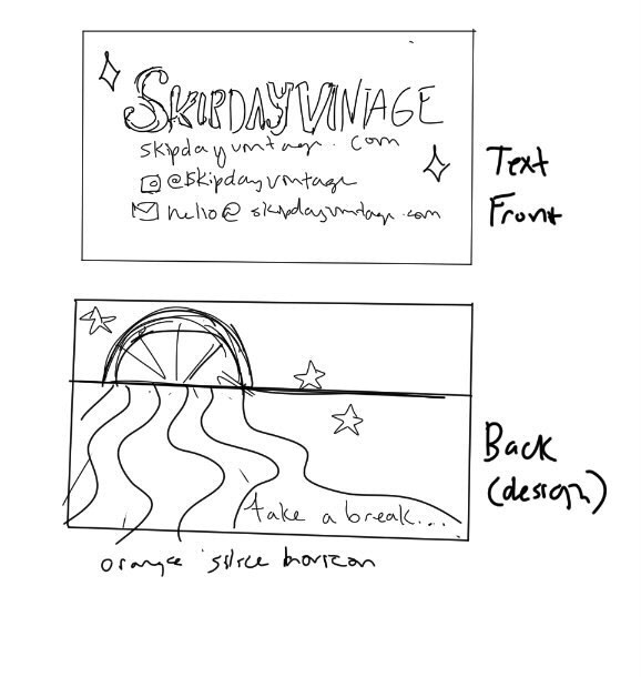 initial sketch for business card design