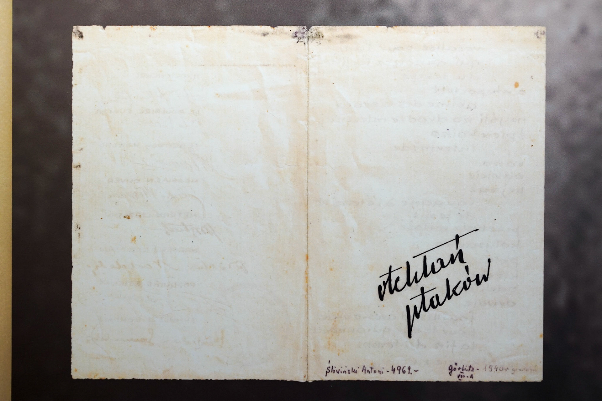 Opposite side of the original program bulletin
