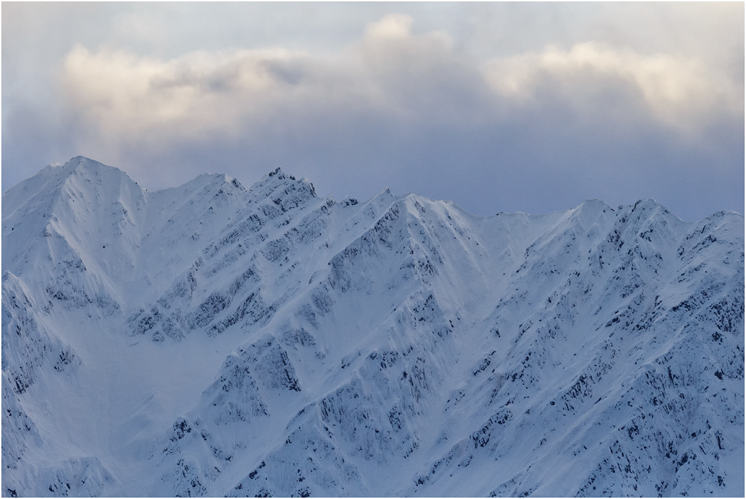 Mountains seen from Chilkat River, Alaska