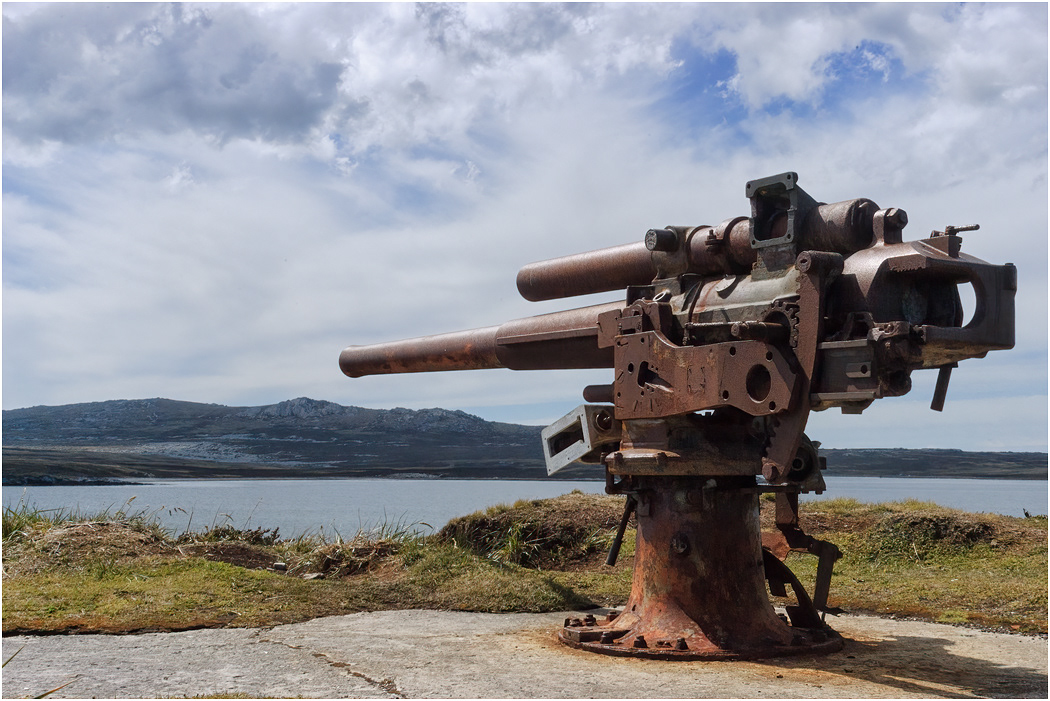 WWII Vickers gun, Gypsy Cove, Stanley