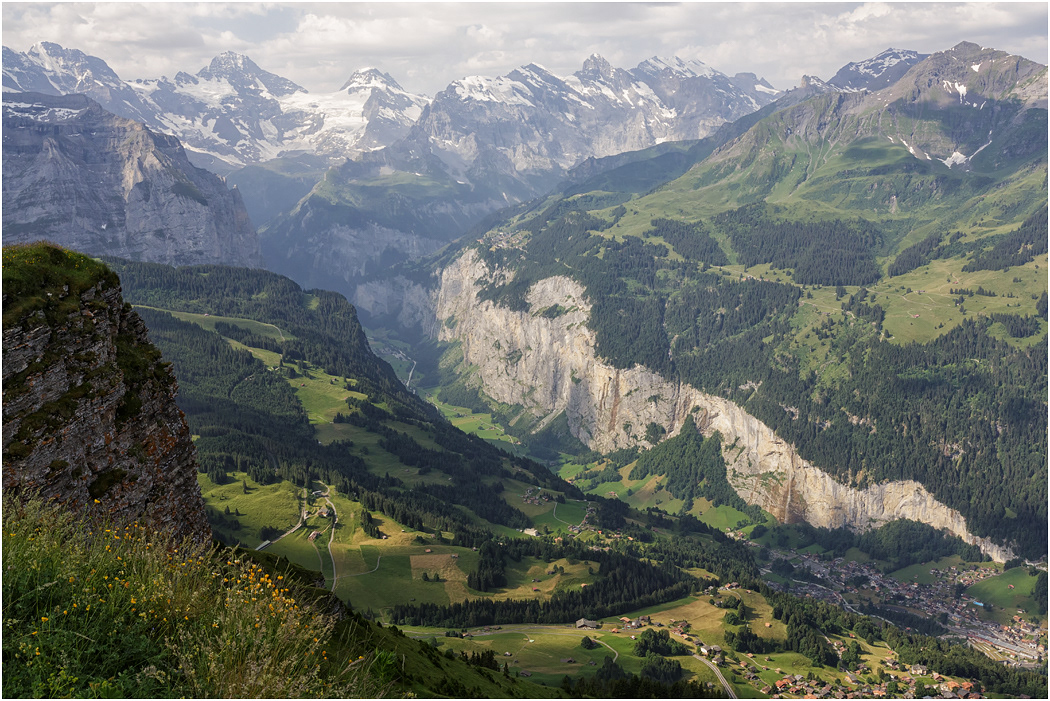 Murren, Wengen & Lauterbrunnen from Manlichen