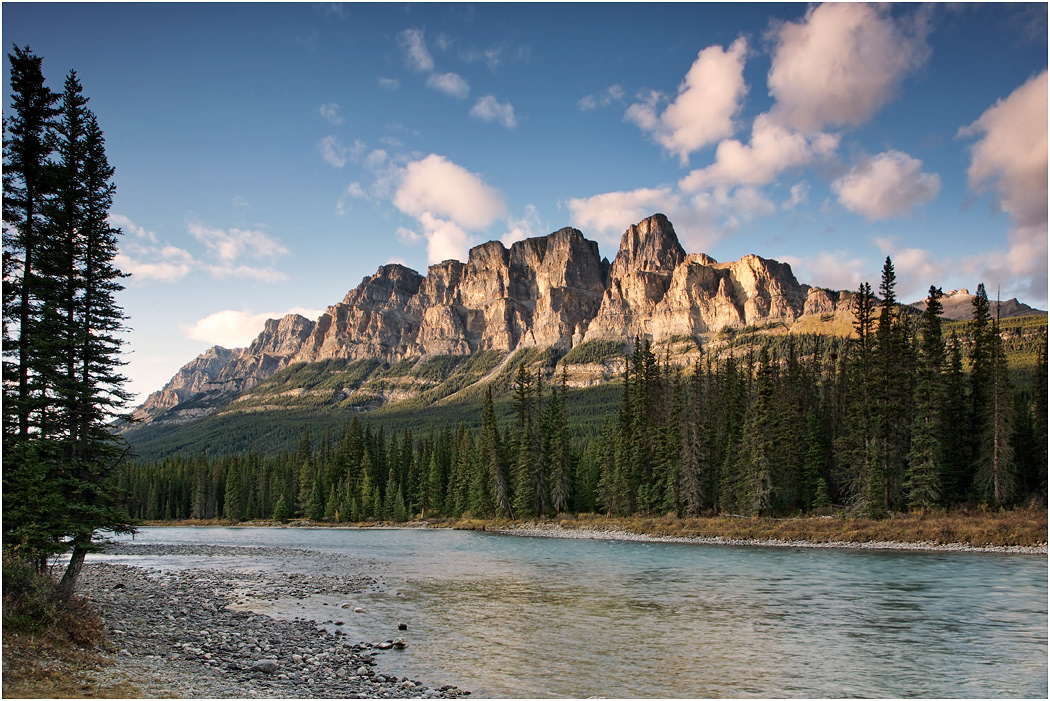 Castle Mountain from Bow River,Banff NP