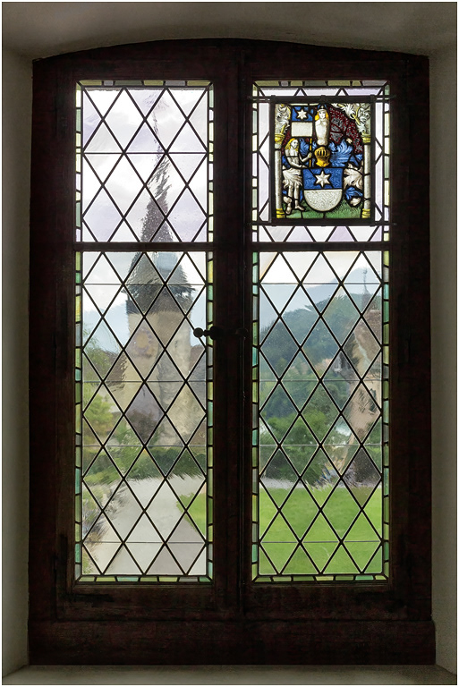 Window view, Schloss Speiz, Lake Thun