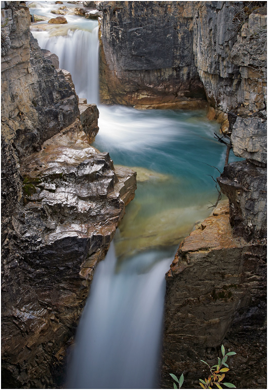 Cascading water, Marble Canyon, Kootenay NP. BC