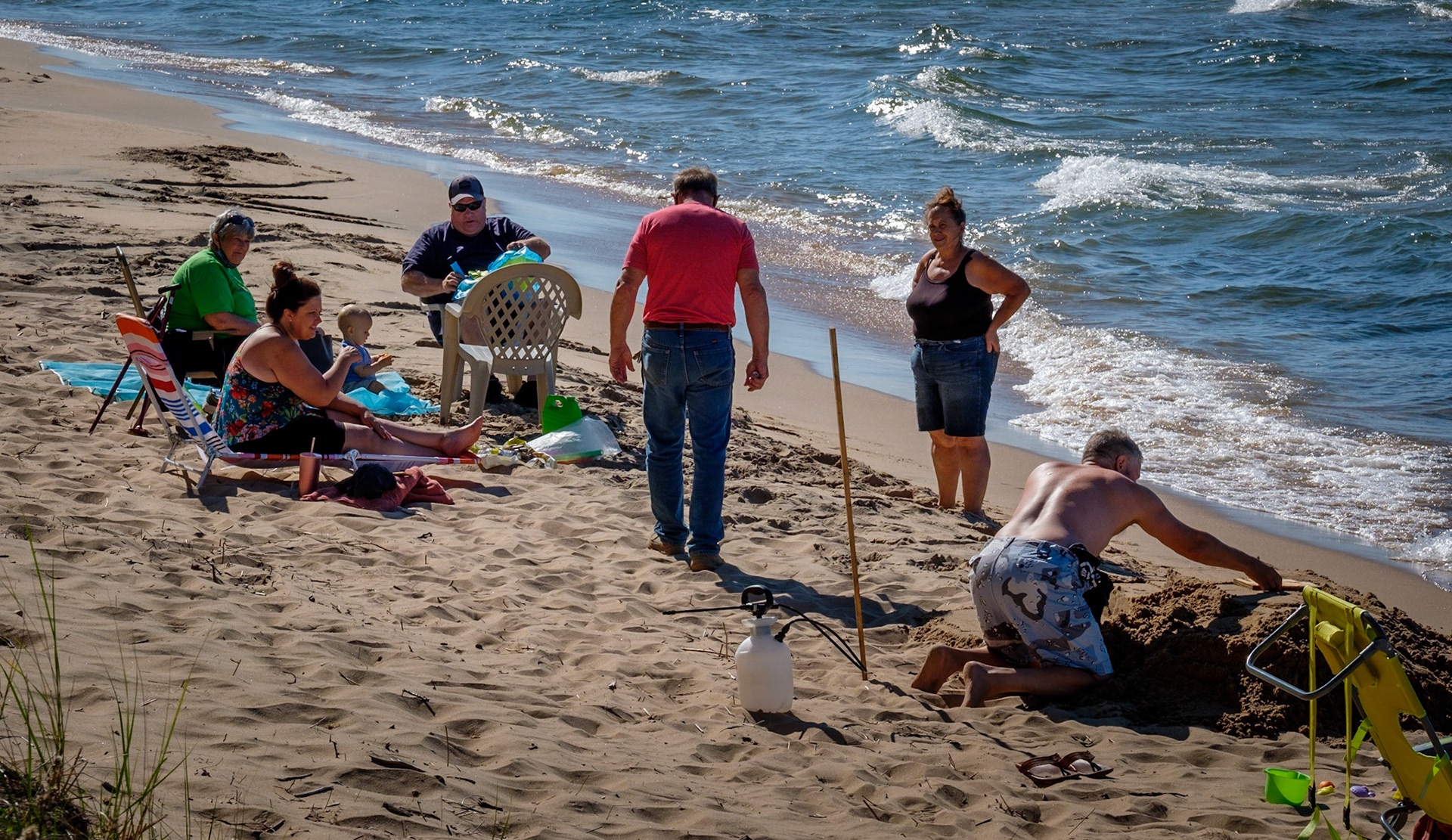 Neighbors building a Sand Castle