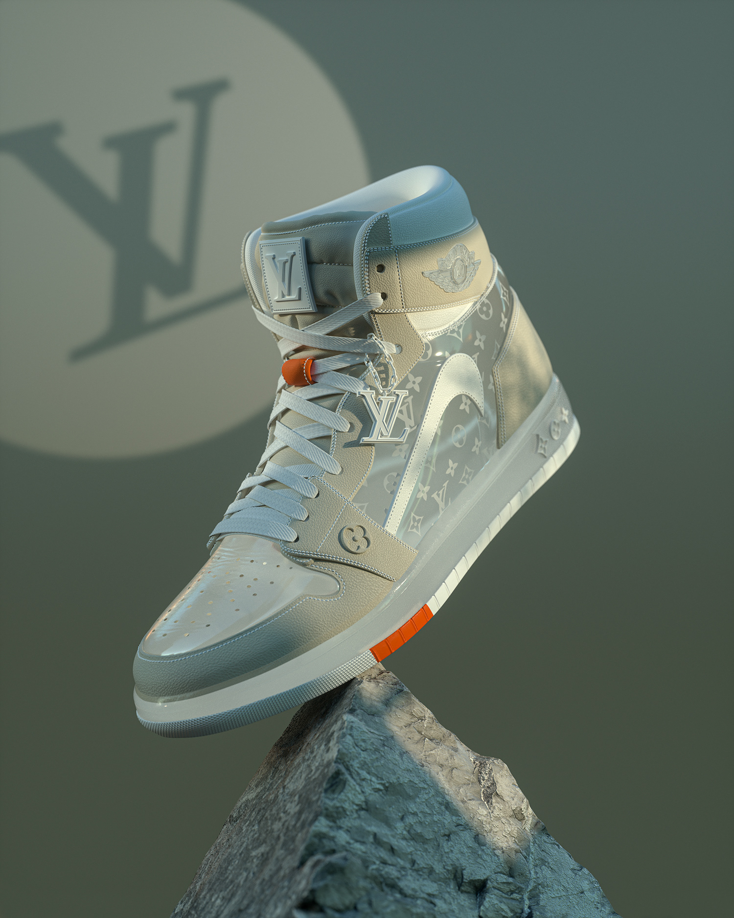 Louis Vuitton x Nike Air Jordan 1 Retro High - Buy Royalty Free 3D model by  Vincent Page (@vincentpage) [d532ab6]