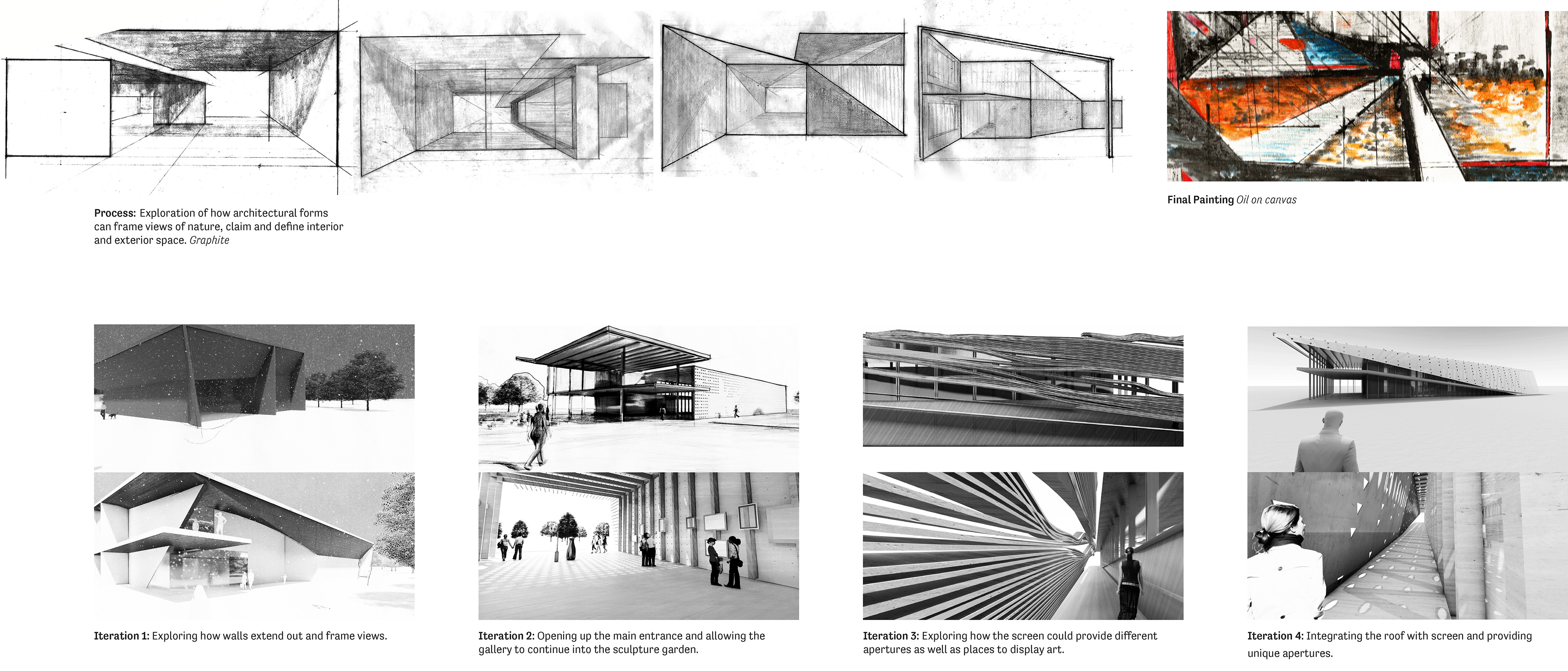 Process Drawings: Graphite, Oil, Rhino/Render