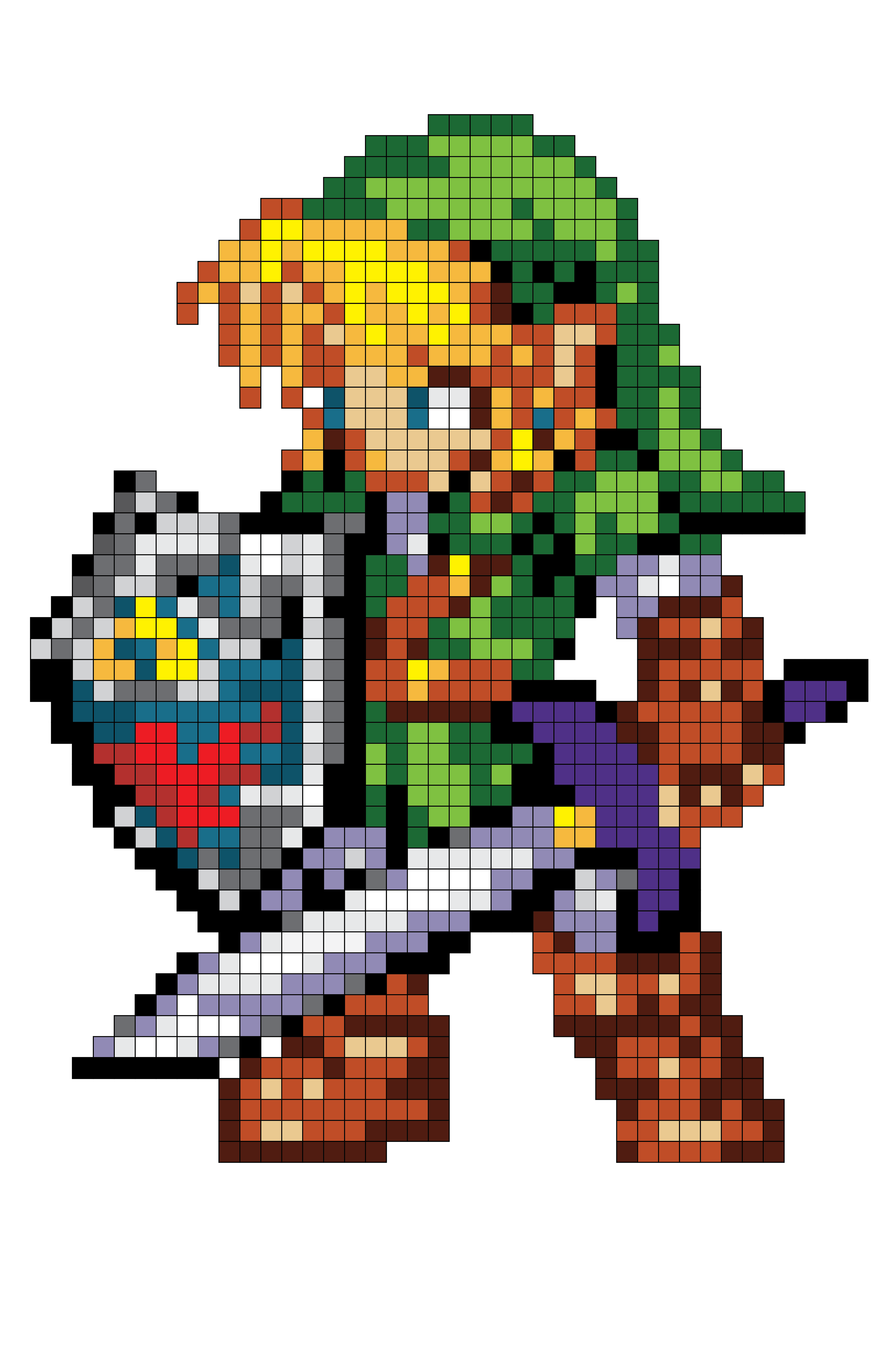 Zelda Pixel Art Grid