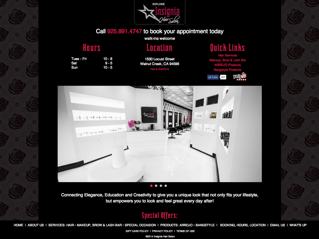 Lani Schreibstein, Visual Designer - Insignia Hair Salon Responsive Website
