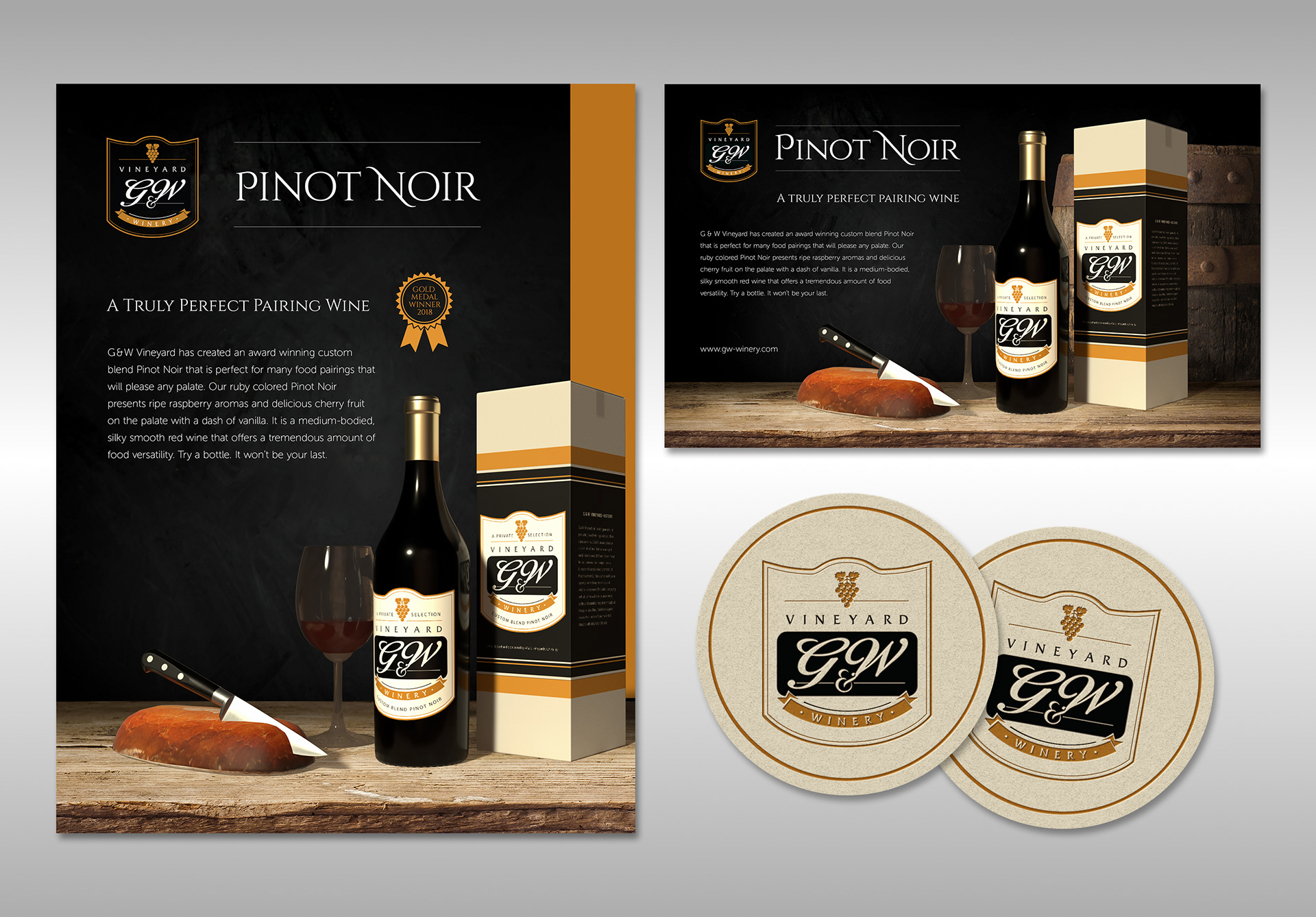 G&W Winery Print Ads
