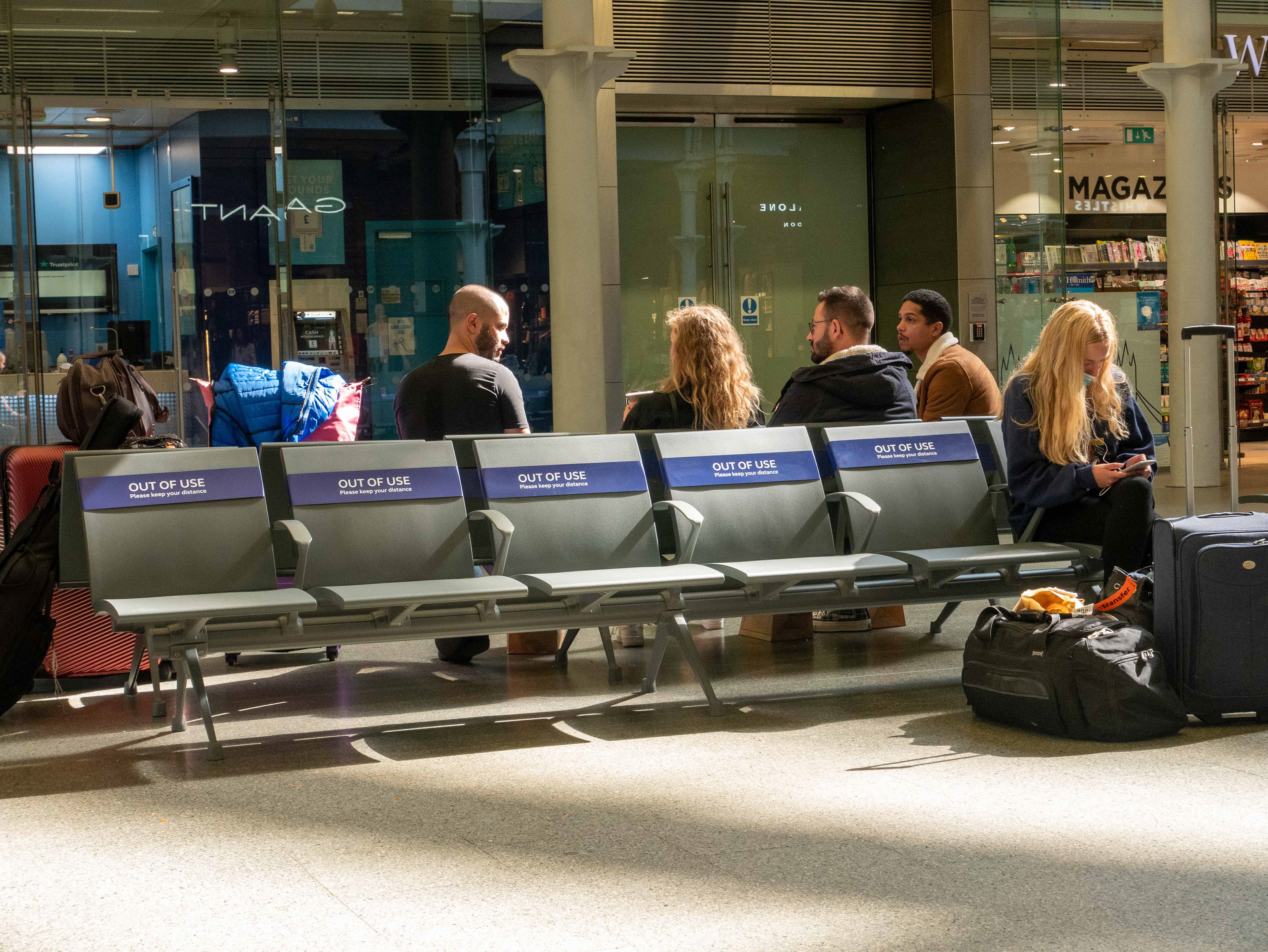 Social distancing at the railway station