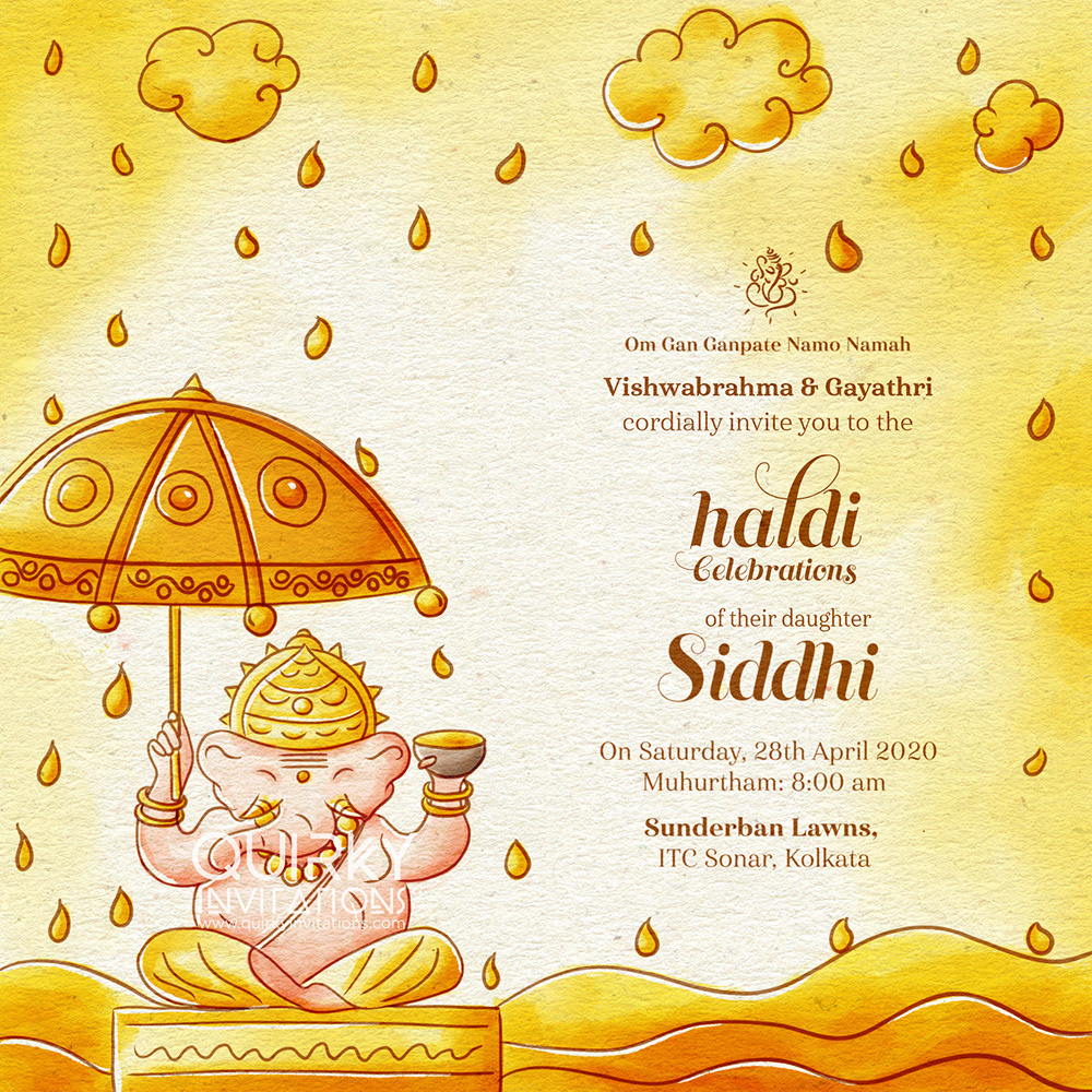 Quirky Indian Wedding Invitations - Ganesha - Wedding Invitation Suite