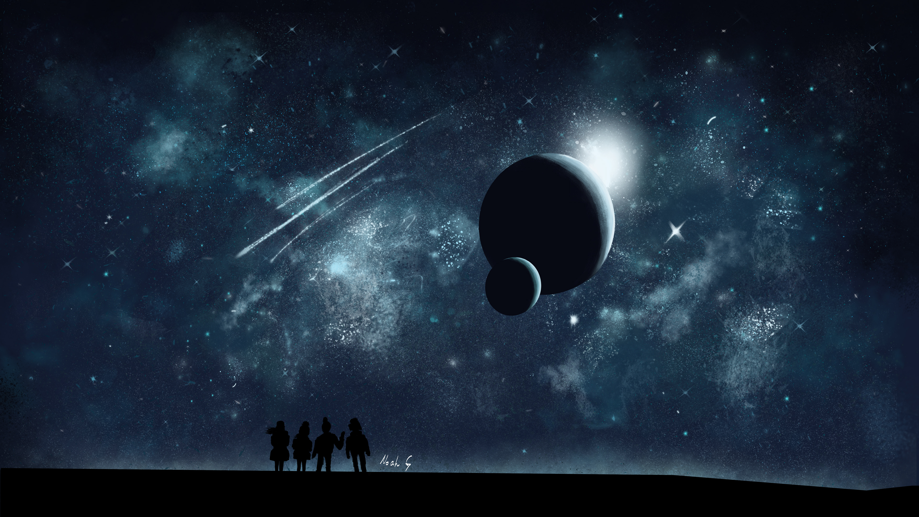 "Aura" Made in Adobe Photoshop. The project was intended for a client; Daniel Hernandez for his book. Based off of an adventure of four kids.