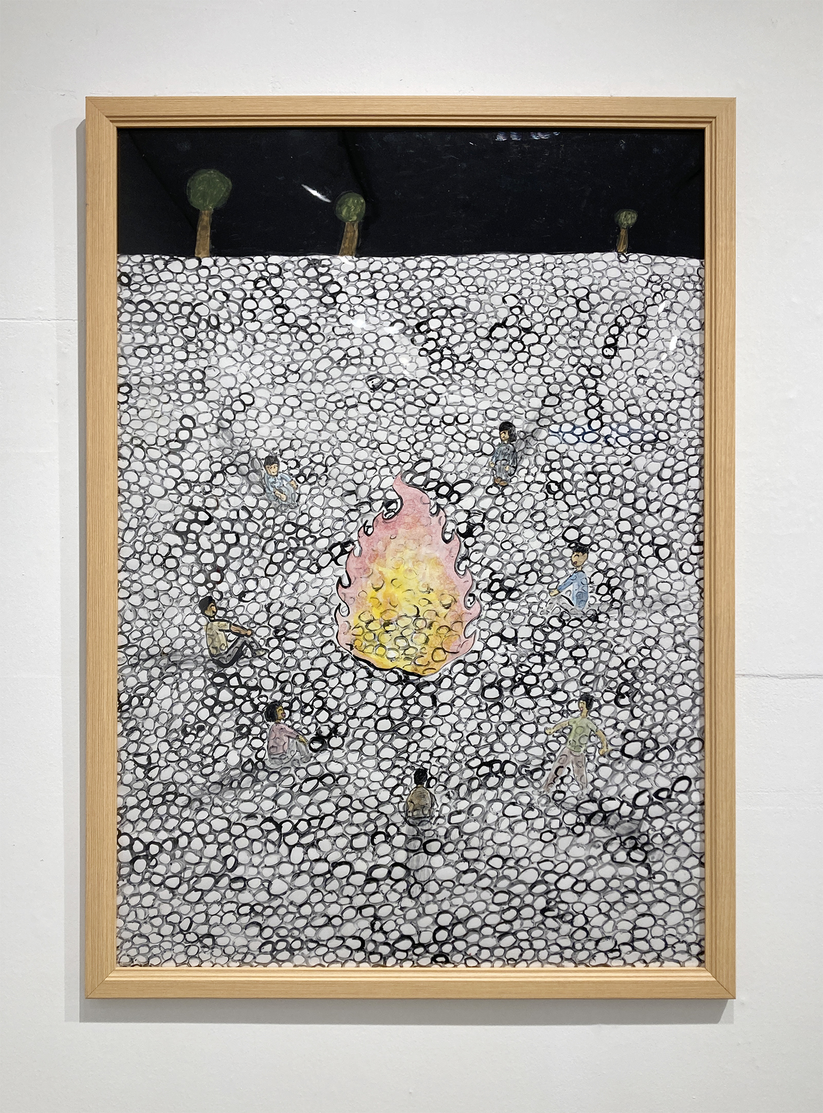No.10 / 髙田裕大『あの日囲んだ火』/ 素材:紙, アクリルガッシュ / 制作年:2021 / サイズ:W550×H765×D15mm / 価格:¥ 33,000-