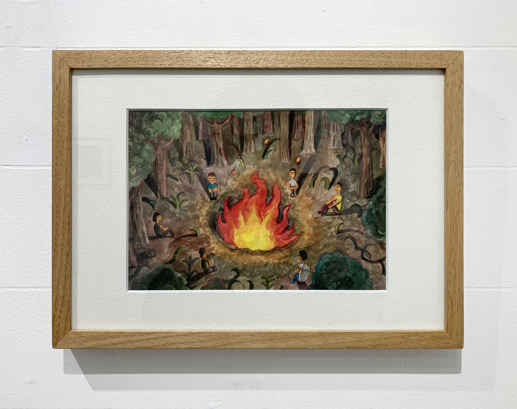 No.11 / 髙田裕大『火を囲む』/ 素材:紙, アクリルガッシュ / 制作年:2017 / サイズ:W420×H320mm / 価格:¥ 20,000-