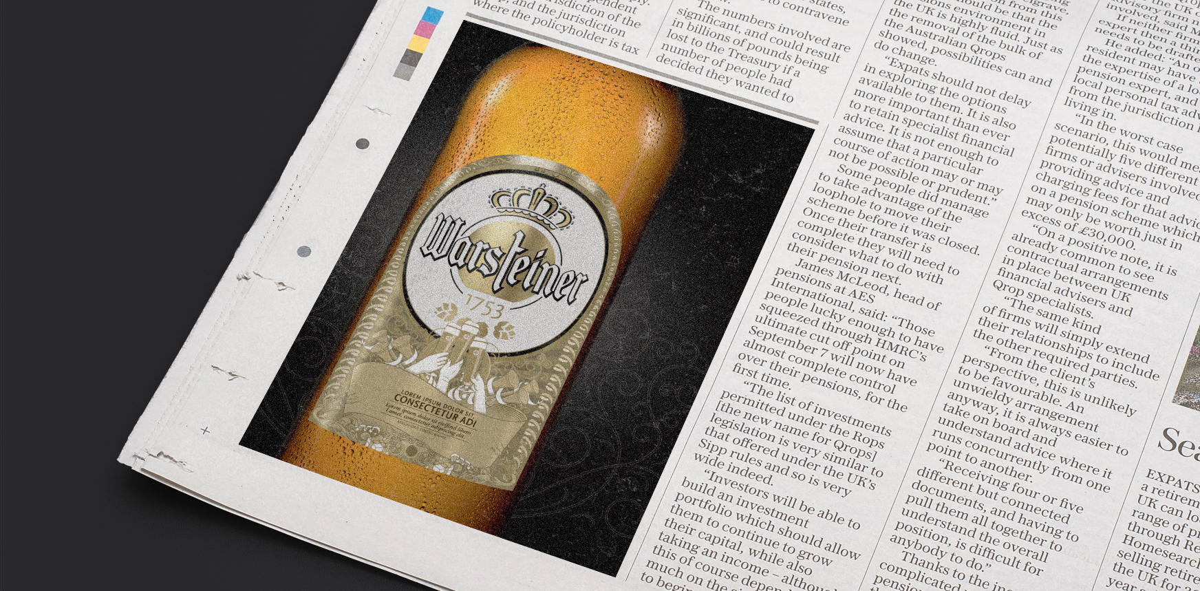 print ad warsteiner beer vector label design illustration celebration