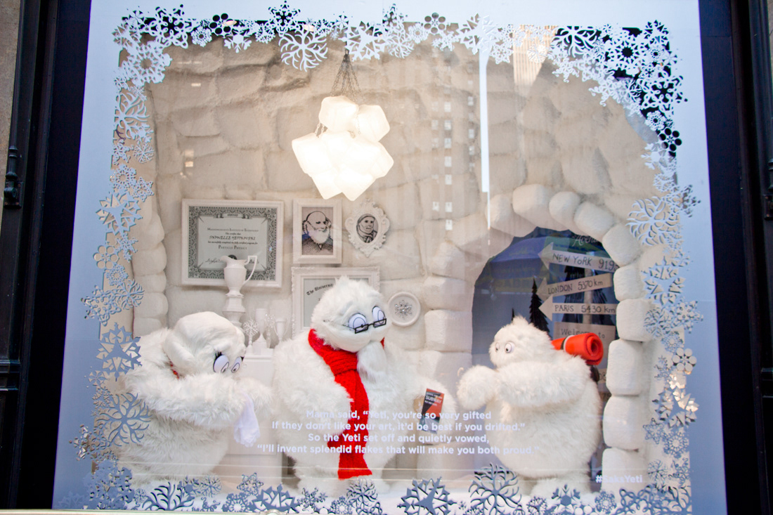 Saks Fifth Avenue The Yeti Story Holiday Window Display 2013 - Best  Window Displays