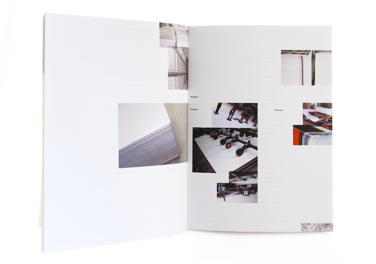 Inside spread, paper cycle at print shop