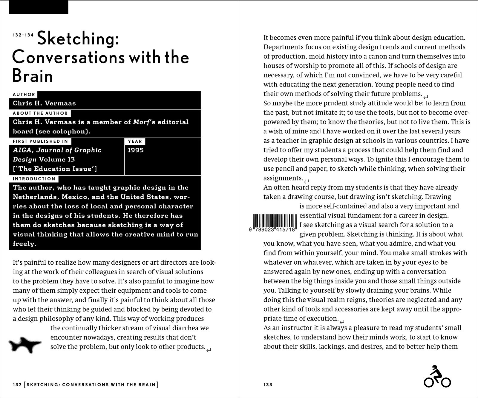Inside spread, article opening