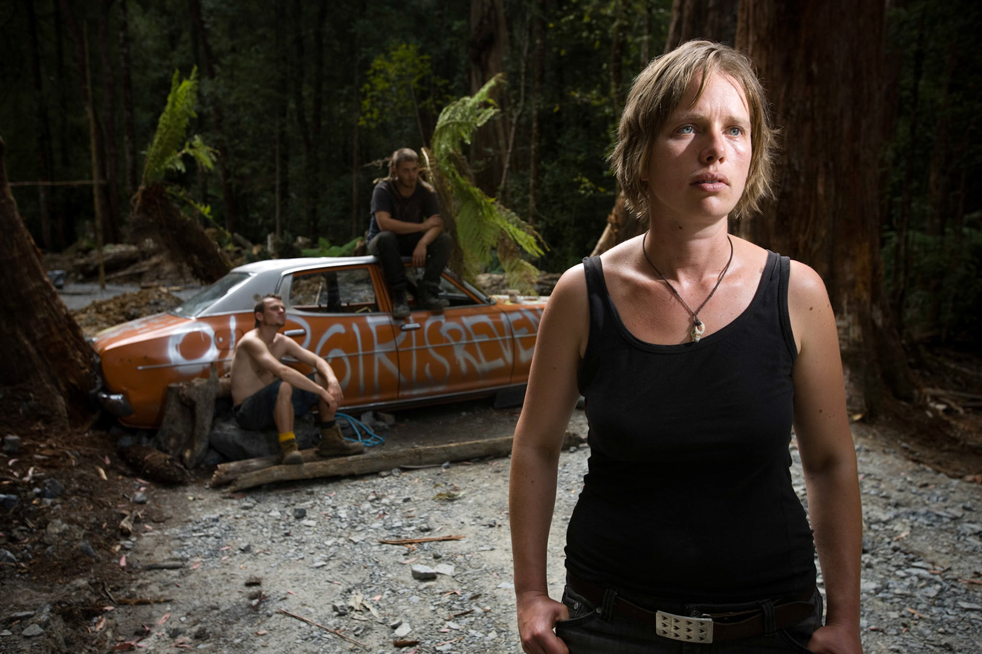 Ula Majewski, spokesperson for the Tasmanian conservation group "Still Wild Still Threatened"  in the Upper Florentine 2009