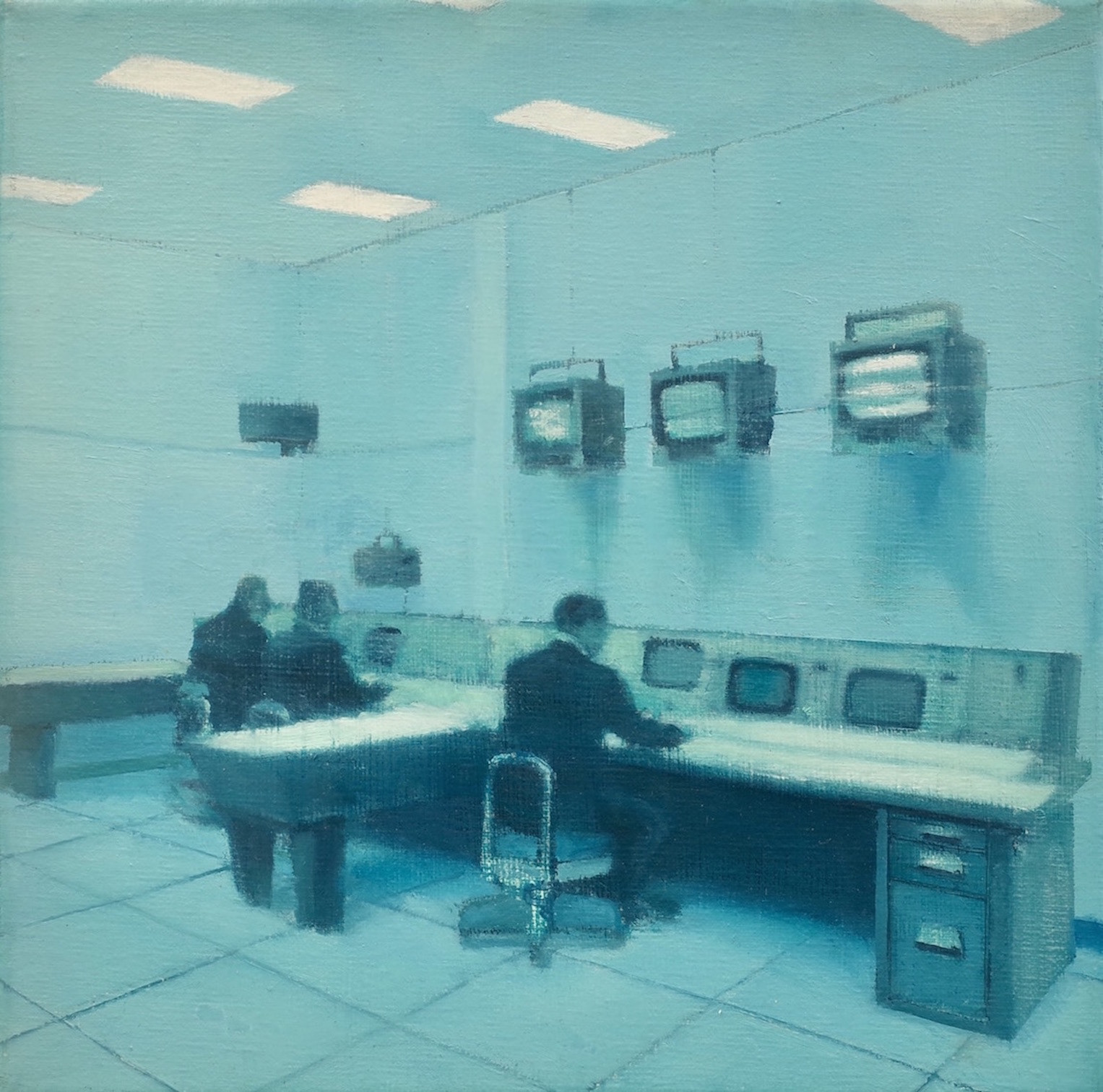 Command Center, 2012, 8" x 8", oil on canvas