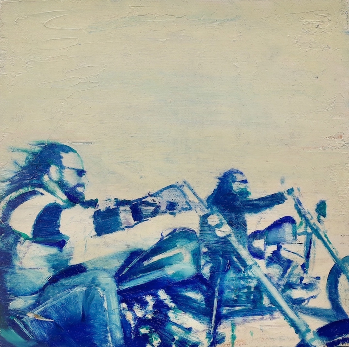 Easy Riders, 2014, 7 3/4” x 7 7/8”, oil on canvas
