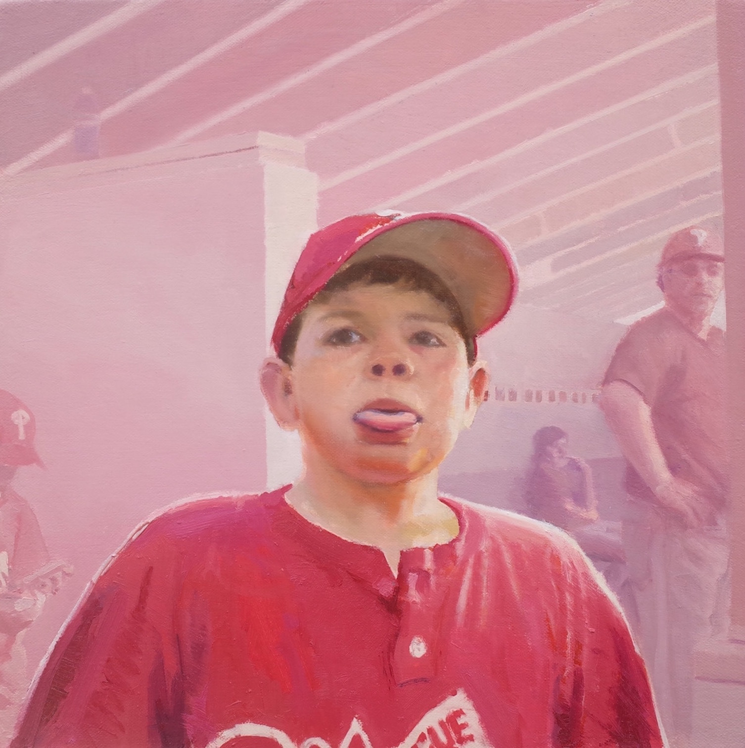 Baseball Bubble (Inception), 2012, 10” x 10”, oil on canvas