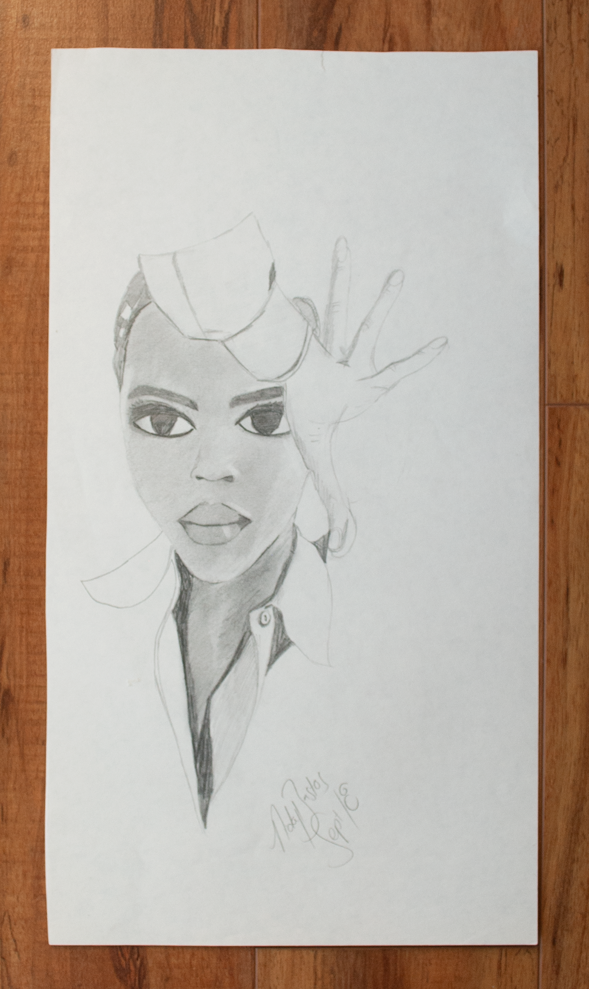 Lauren, pencil on paper, 8.25" x 15.25", C$100