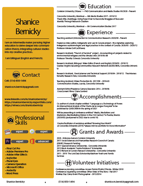 Shanice Bernicky CV