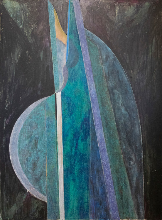 Let Us Go Then You and I (1983) oil and mixed media on canvas 67 x 50 inches