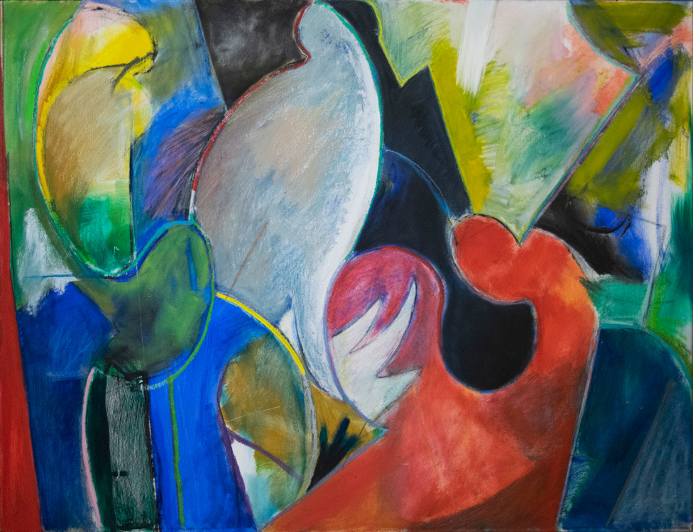 In Pursuit of Extraordinary Experience (1992) oil on canvas, 46. x 59 in