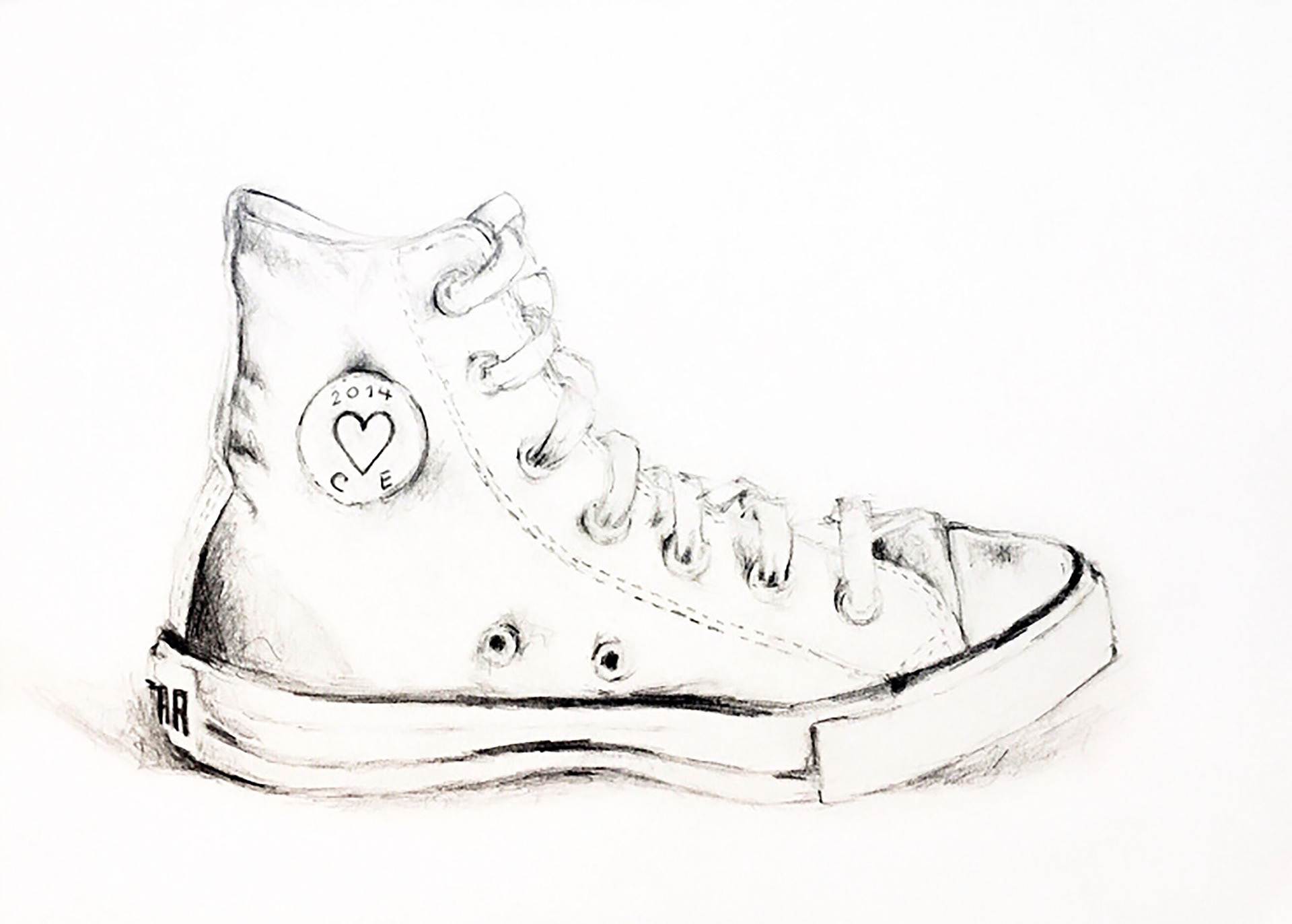 My Shoe, graphite on card paper, 8.27 x 11.69 inches, 2014