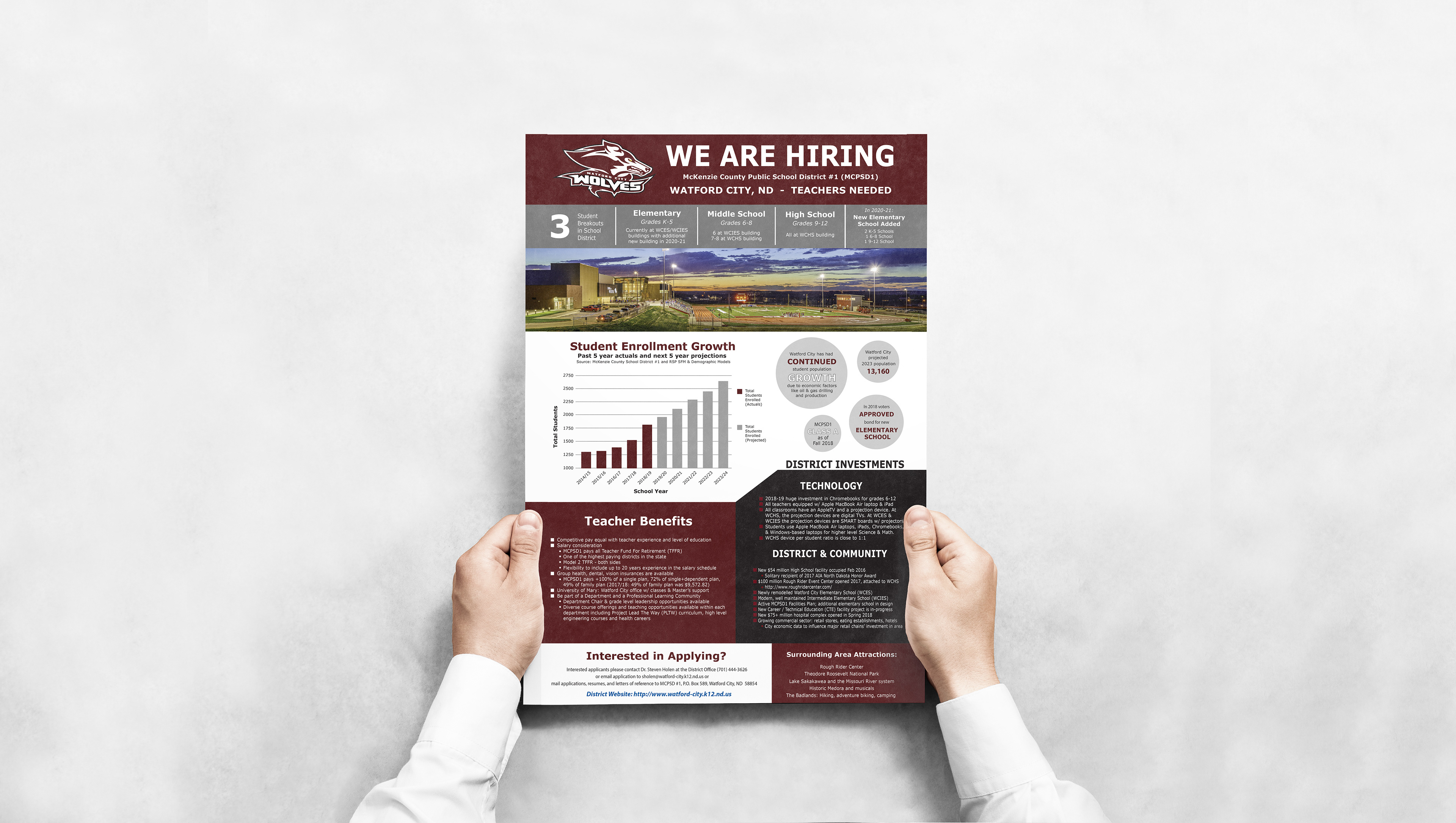 Informational flyer design for McKenzie County Public School District