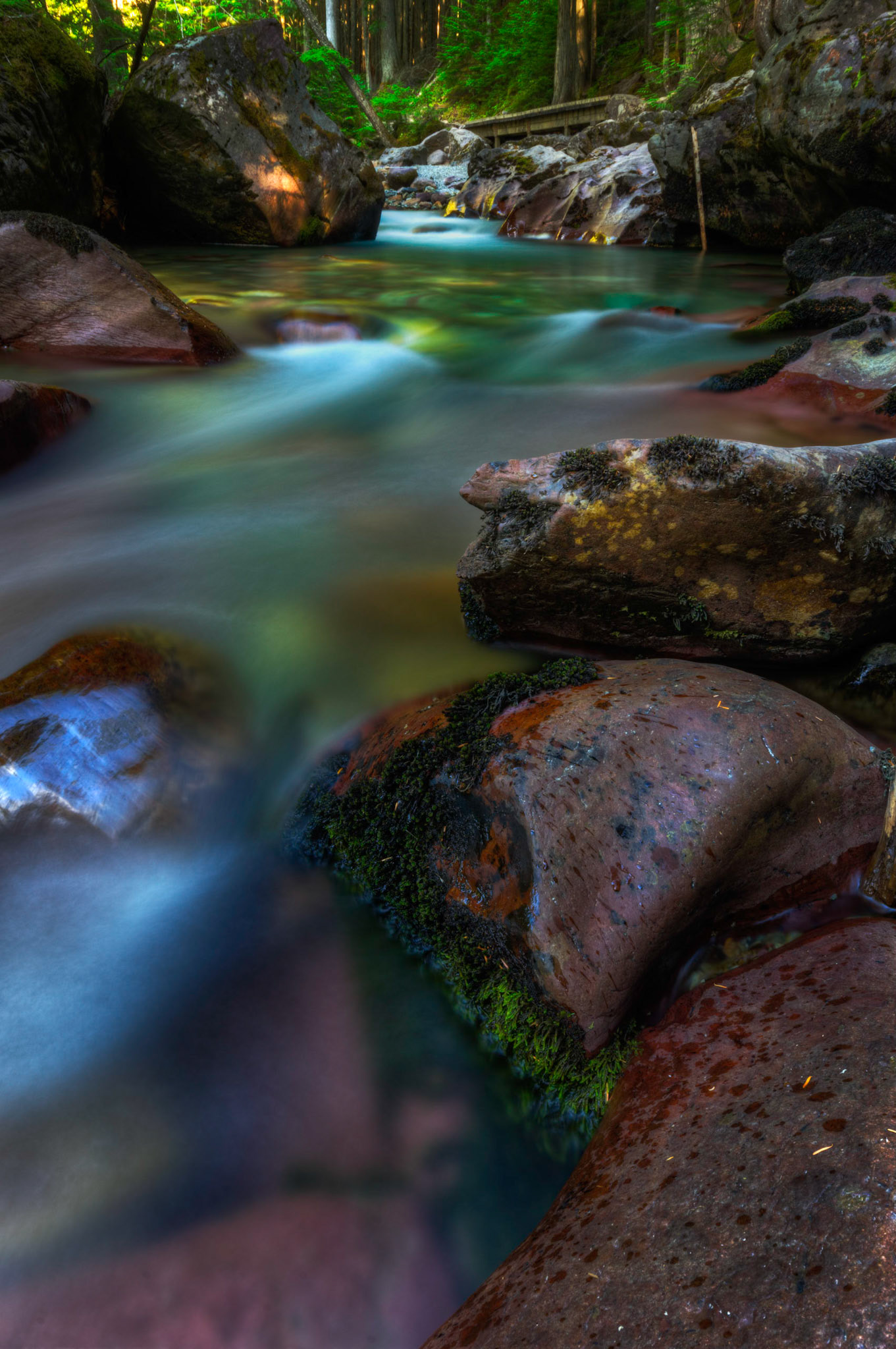Avalanche Creek, just as it enters the Avalanche Gorge.Glacier National ParkJuly 30, 2015This is an HDR image consisting of 5 exposures merged in Photomatix Pro. Additional processing in Lightroom and Photoshop.PENTAX K-3, Sigma 10-20mm f/4-5.6 EX DCISO 100 16 mm  15.0 sec at ƒ / 18