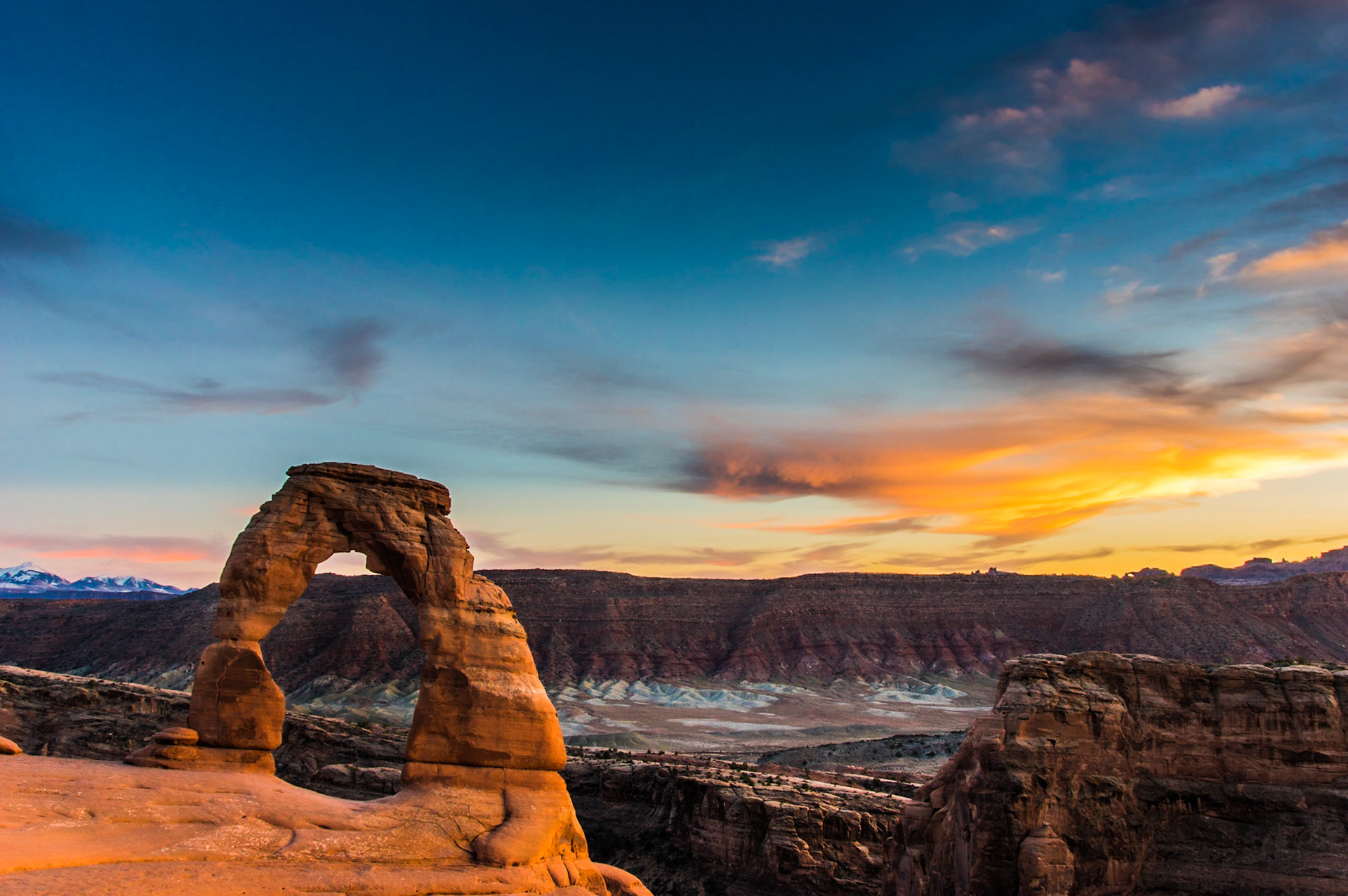 Sunset at Delicate Arch, Arches National Park.  9 March, 2014.