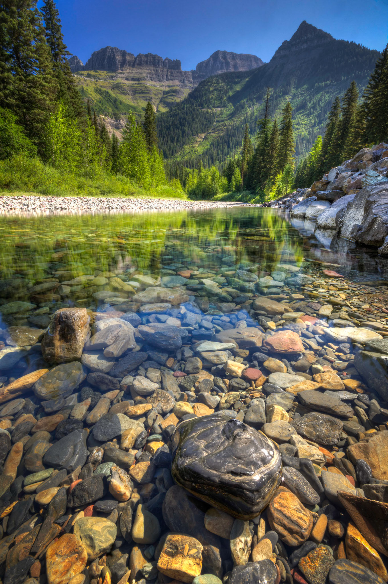 s t o n e s  15008Glacier National ParkMontanaJuly 31, 2015This is an HDR image consisting of 5 exposures merged in Photomatix Pro. Additional processing in Lightroom and Photoshop.PENTAX K-3, Sigma 10-20mm f/4-5.6 EX DCISO 100 10 mm  0.5 sec at ƒ / 22