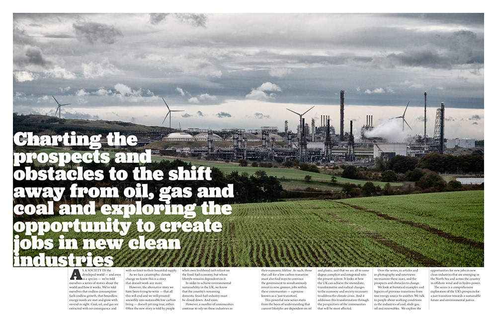Magazine double page spread for Desmog