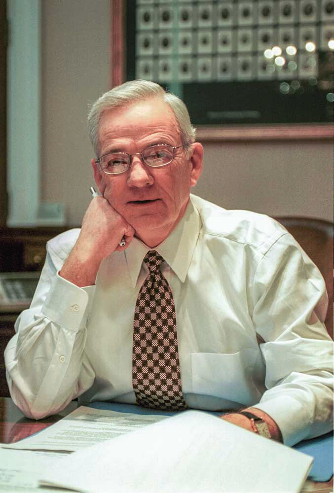 Paul O'Neil, Secretary of the Treasury, in his office, February 14, 2001
