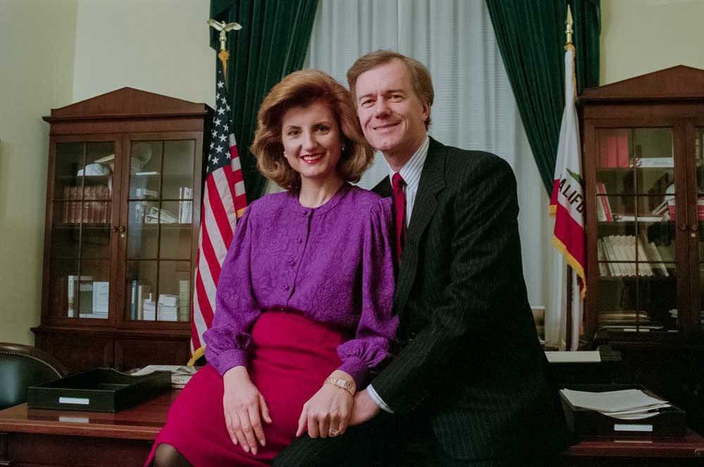 Rep. Michael Huffington (R-CA) and his wife Arianna in his Capitol Hill Office, February 24, 1994