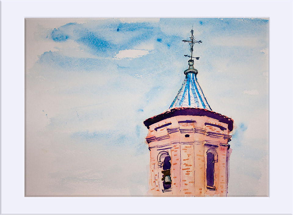 "Concud. Campanario" - Acuarela, 23x31 cm