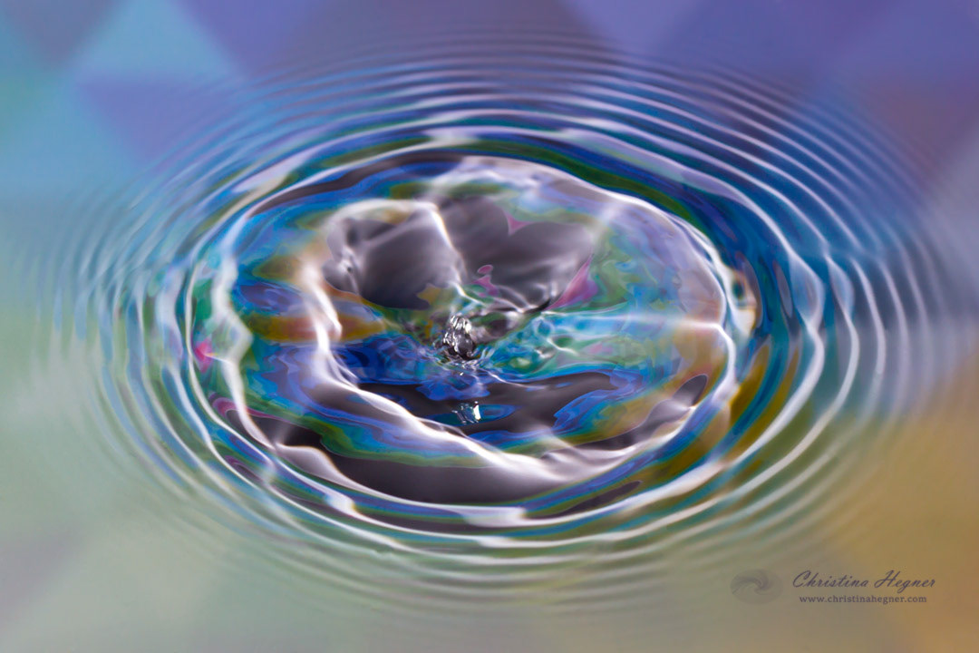 Colourful water droplet