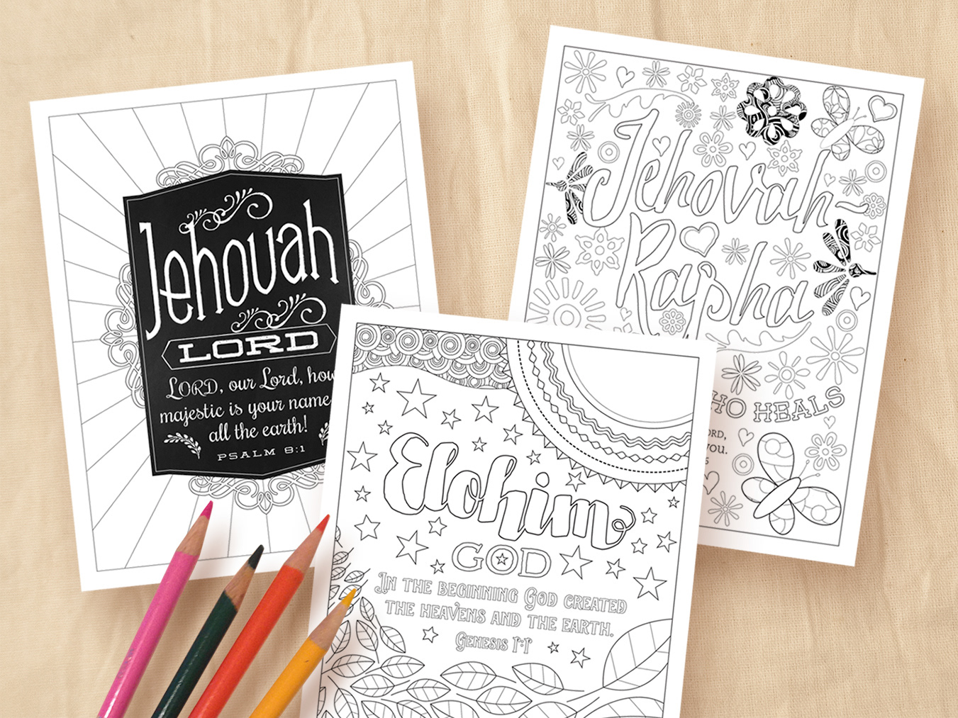 Download Marie Michaels Adult Coloring Books - Color the Names of God