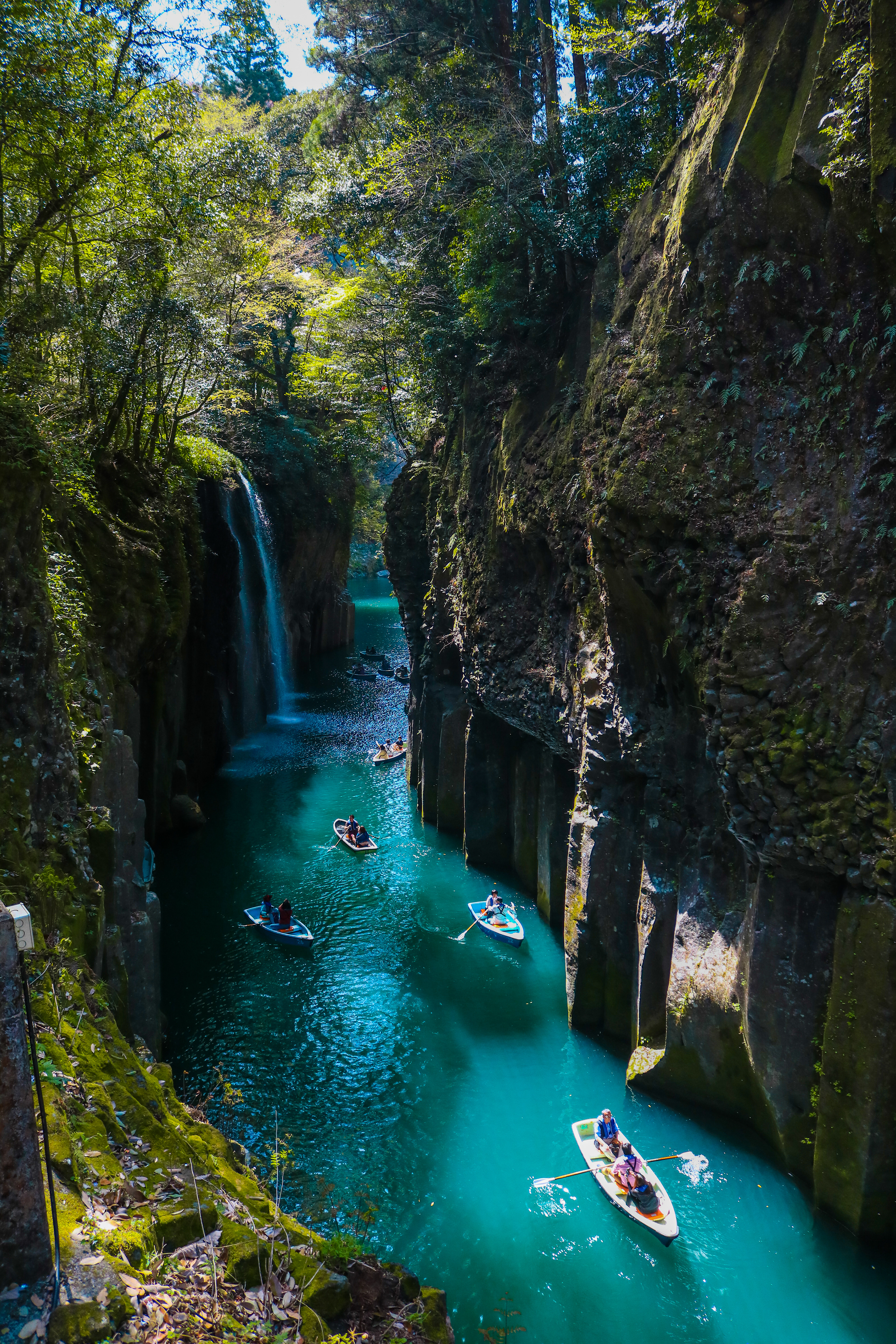Tourists enjoying Takachiho Gorge, Japan, 2018