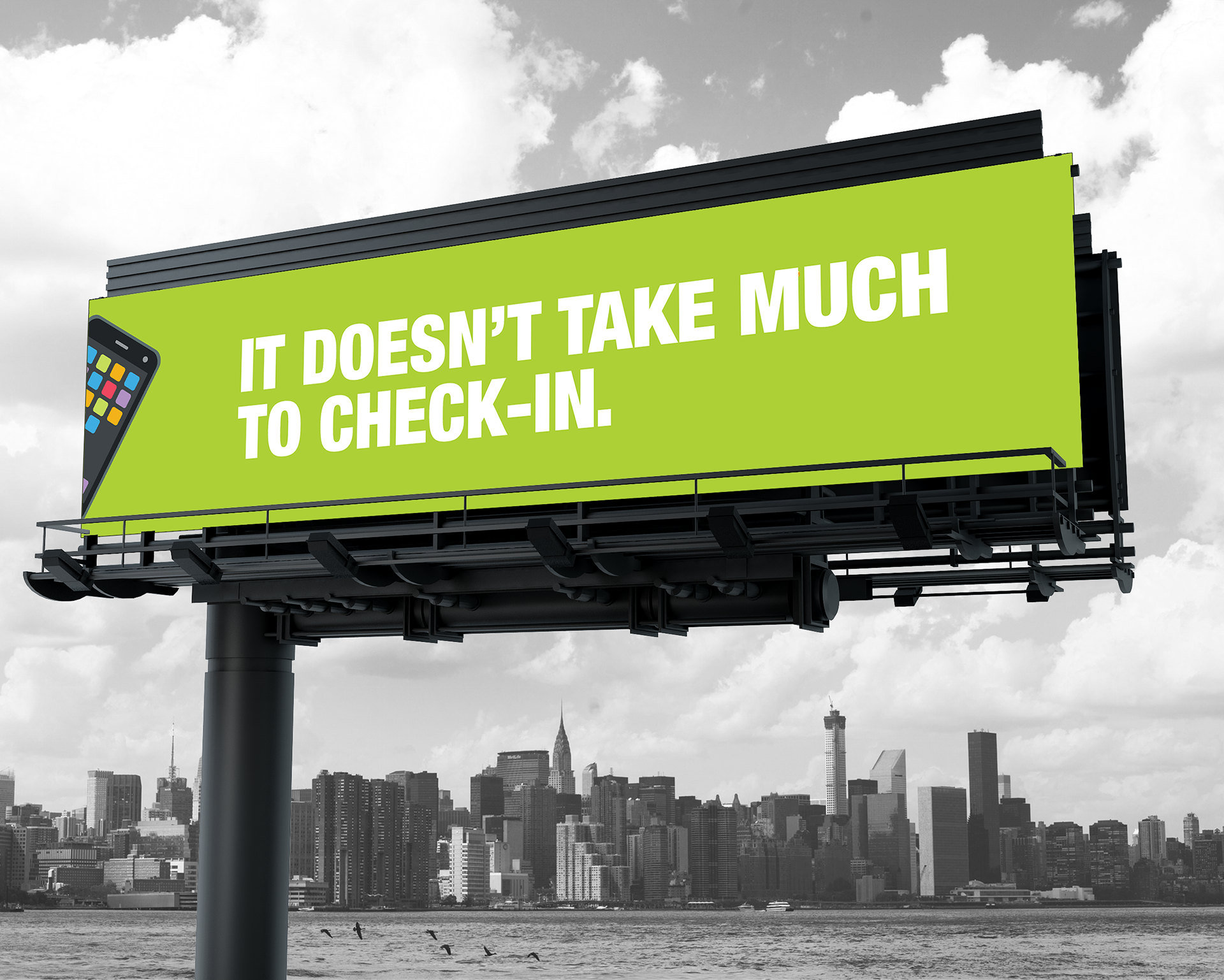 It doesn't take much to check-in.