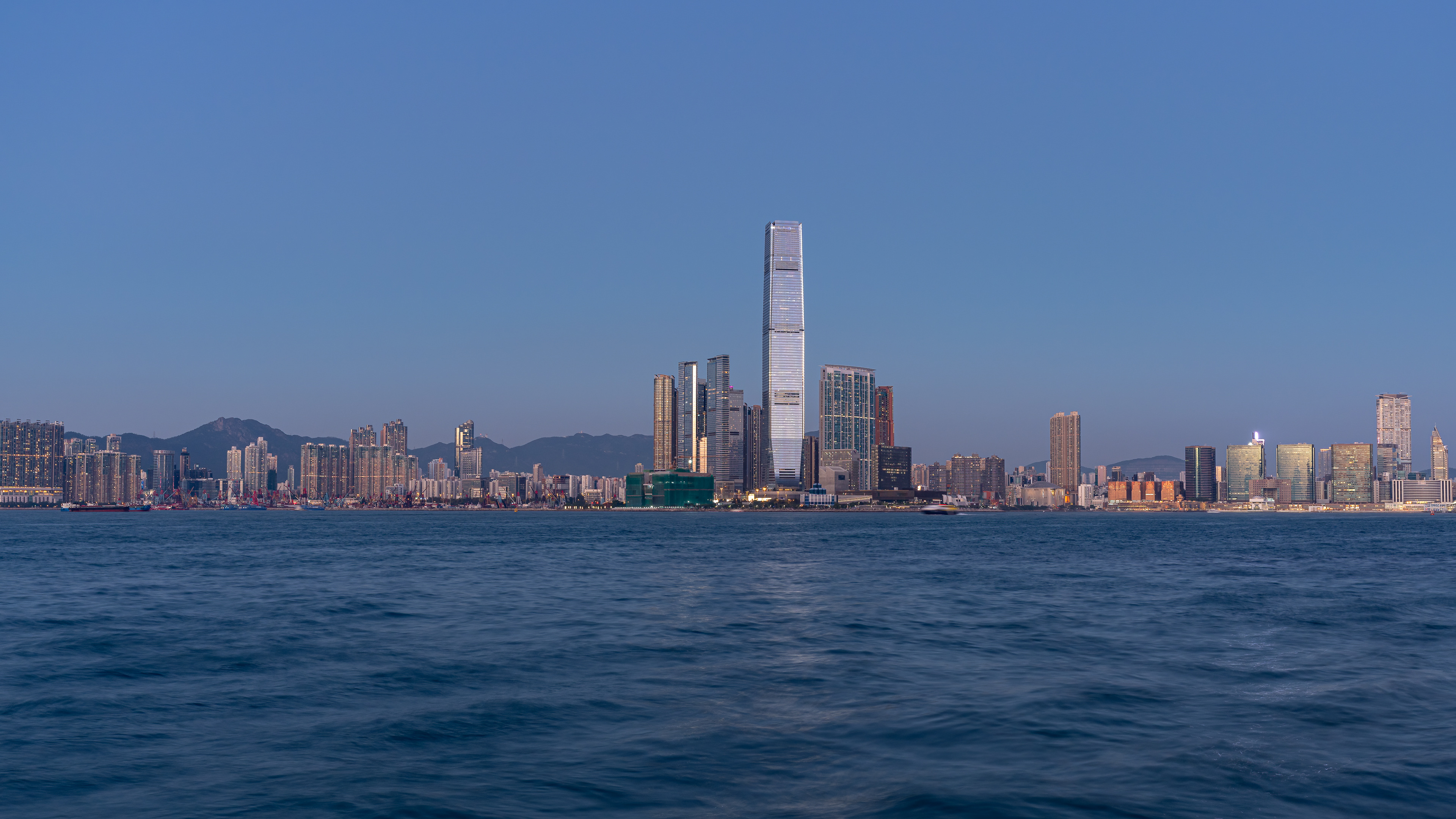 Skyline of Kowloon at Blue Hour, Hong Kong